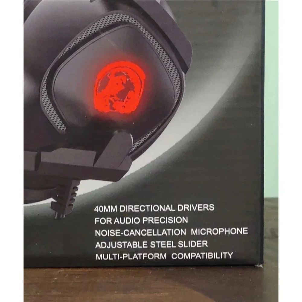 WeTheHype Prestige Professional Gaming Headset Black RedLED Noise Cancelling Mic